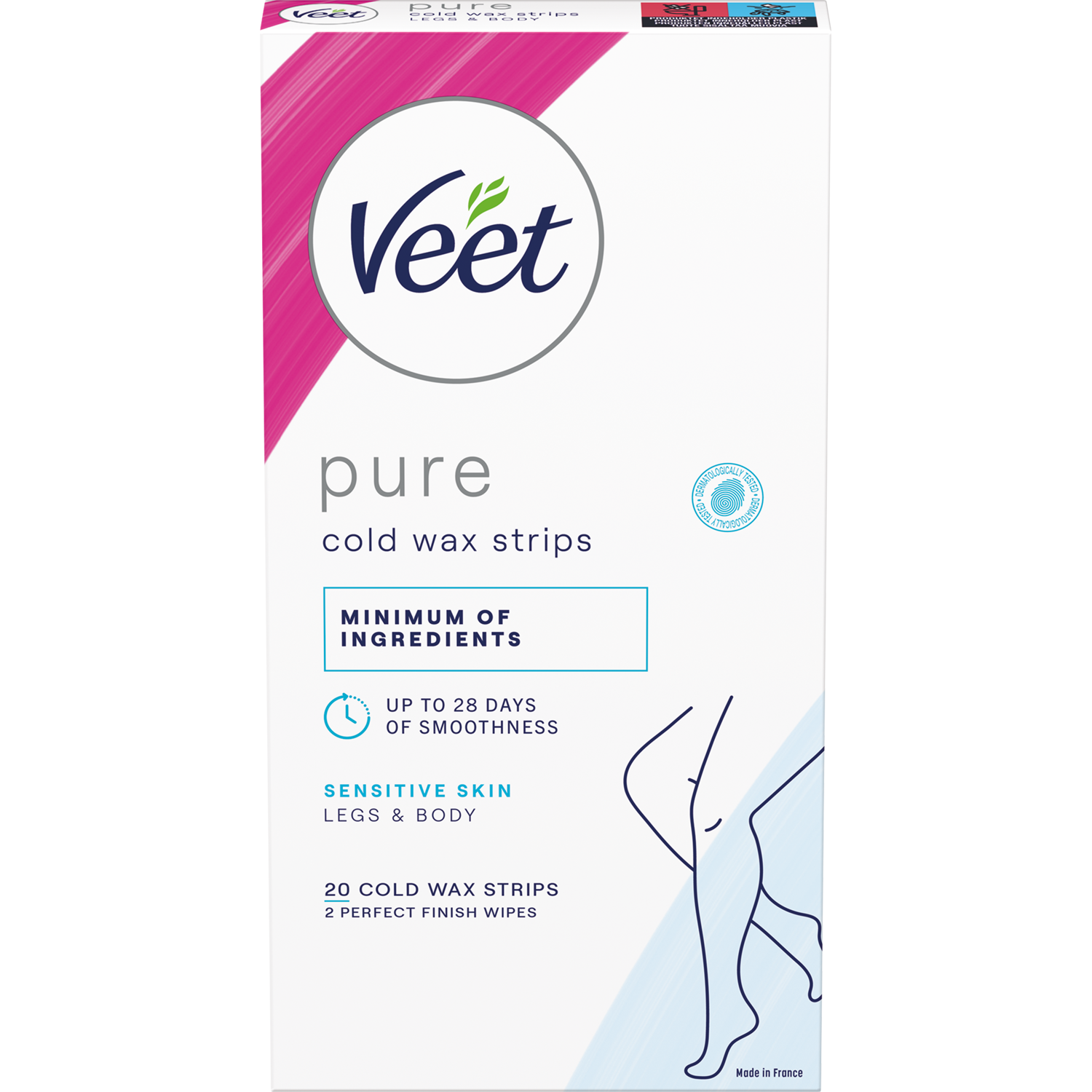 Veet Pure Cold Wax Strips Legs and Body Sensitive Skin
